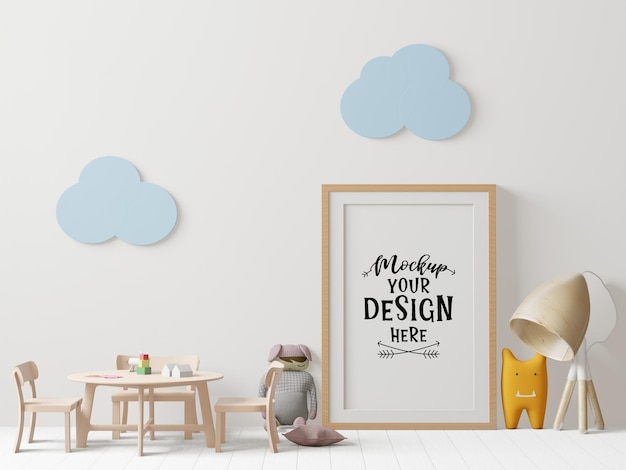 Poster Frame in living room Psd Mockup