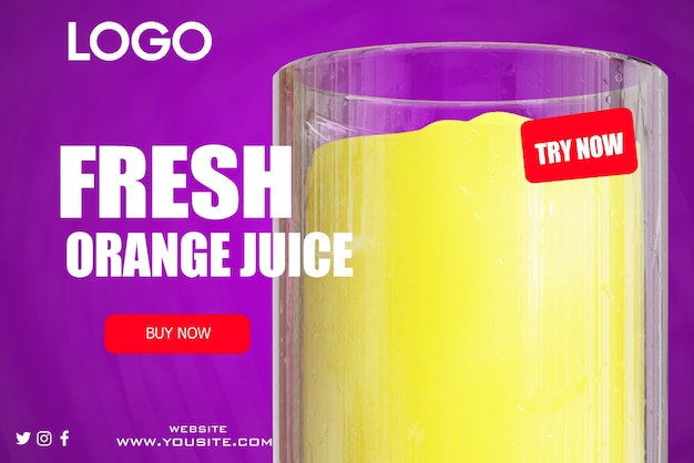 A poster for a fresh orange juice