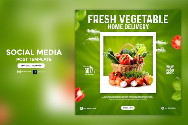 PSD a poster for a fresh vegetable home delivery