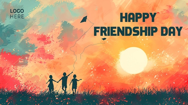 PSD a poster for friendship day that says happy friendship day