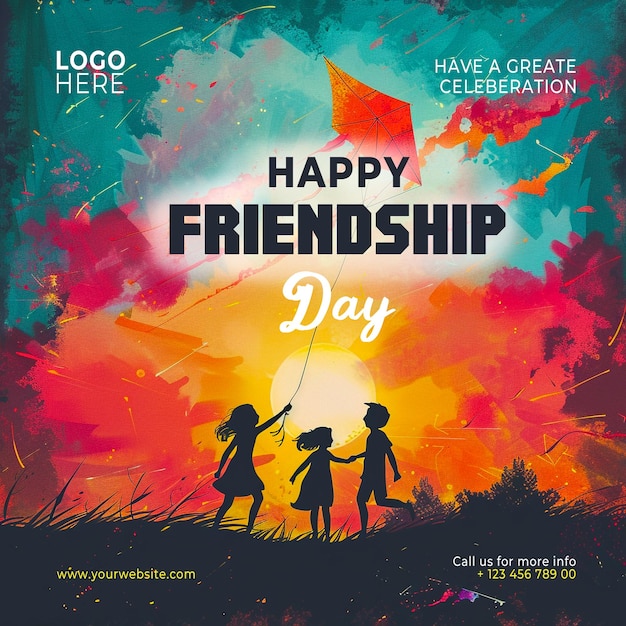 A poster for Friendship day that says Happy Friendship Day