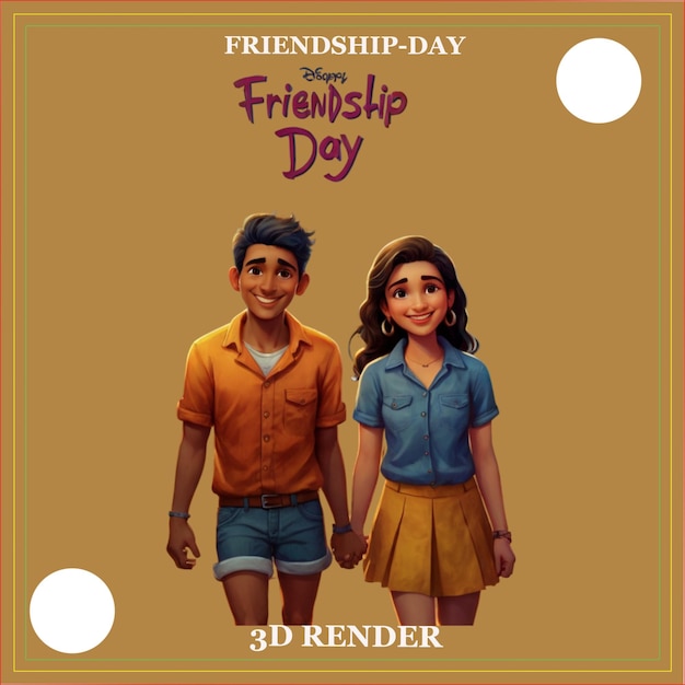 a poster for friendship day with a friend in blue