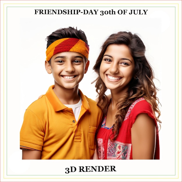 a poster for friendship day with a girl and a boy