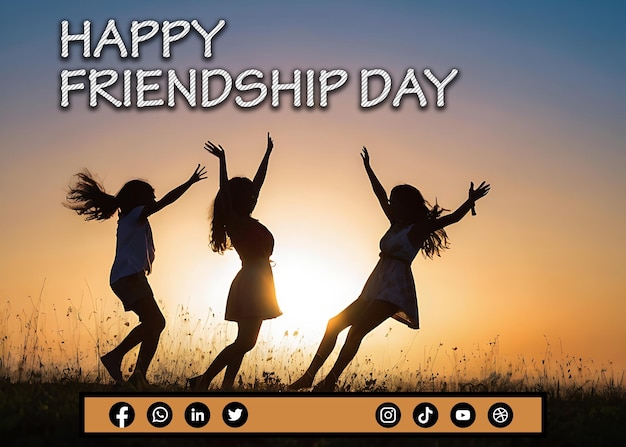 Poster for friendship day with a happy friendship