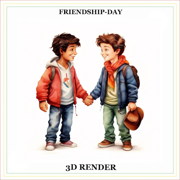 a poster for friendship day with two boys holding hands