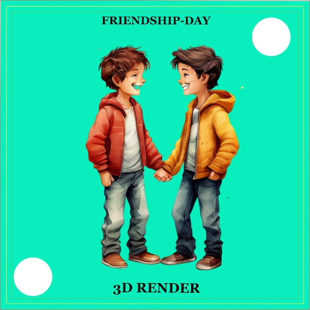 a poster for friendship day with two boys holding hands