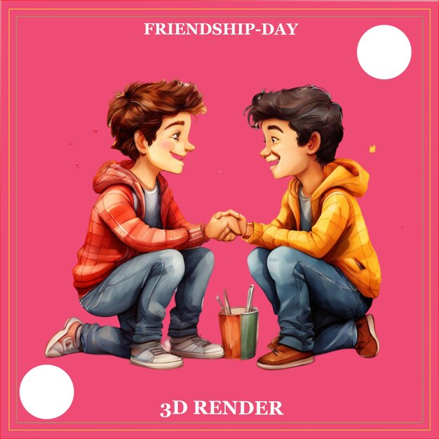 a poster for friendship day with two boys