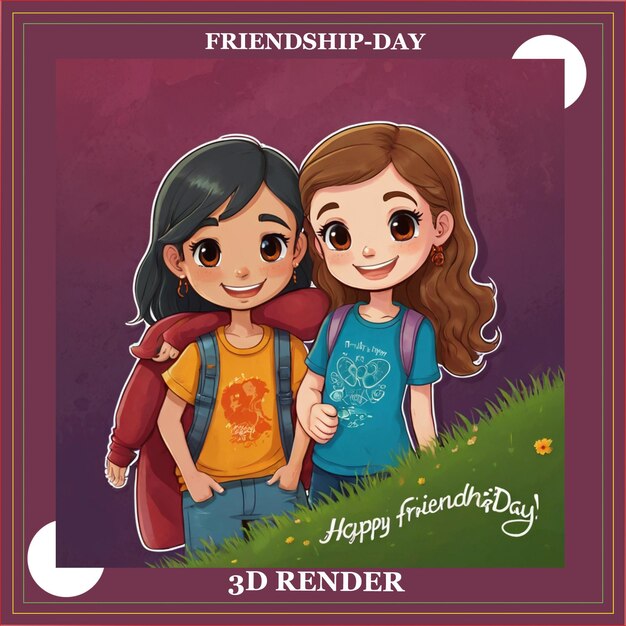 a poster for friendship day with two friends