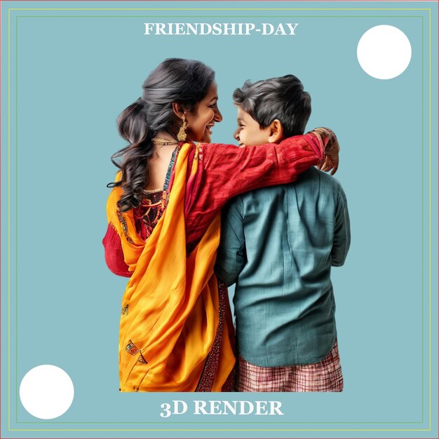 a poster for friendship day with two people hugging