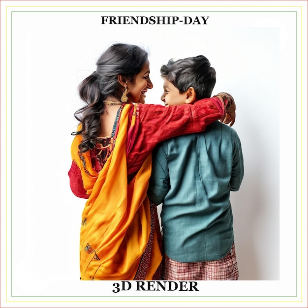 PSD a poster for friendship day with two people hugging