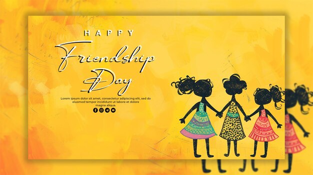 PSD a poster for friendship friendship with two girls holding hands