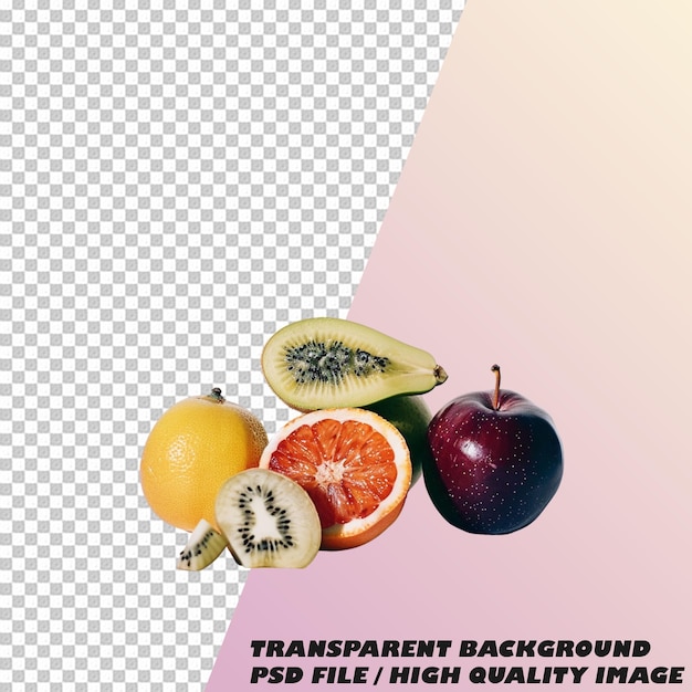 PSD a poster of a fruit with a picture of a banana and oranges