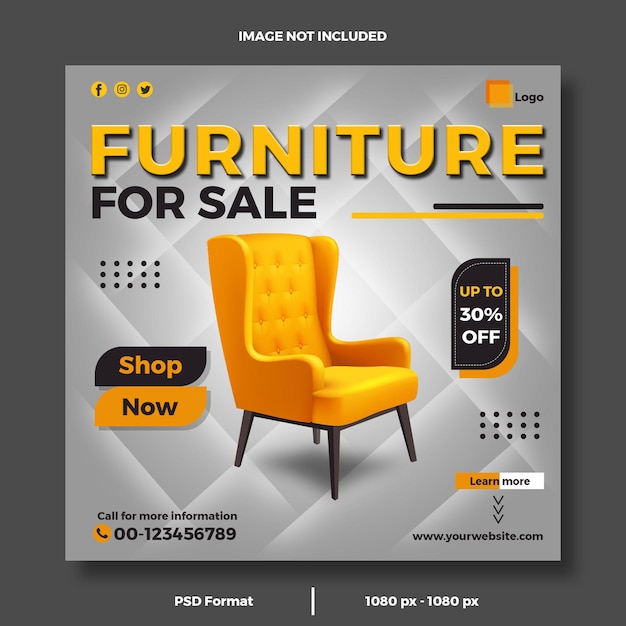 A poster for a furniture for sale that says " shop not included ".