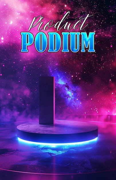 PSD a poster for futuristic product podium background