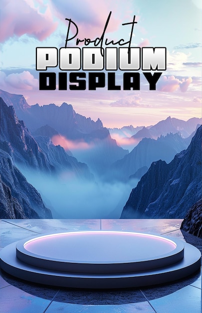 PSD a poster for futuristic product podium background