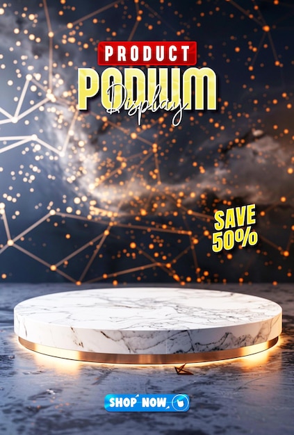 PSD a poster for futuristic product podium background