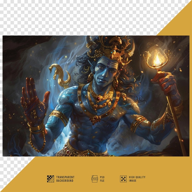 a poster of a god with a gold background and a picture of deity