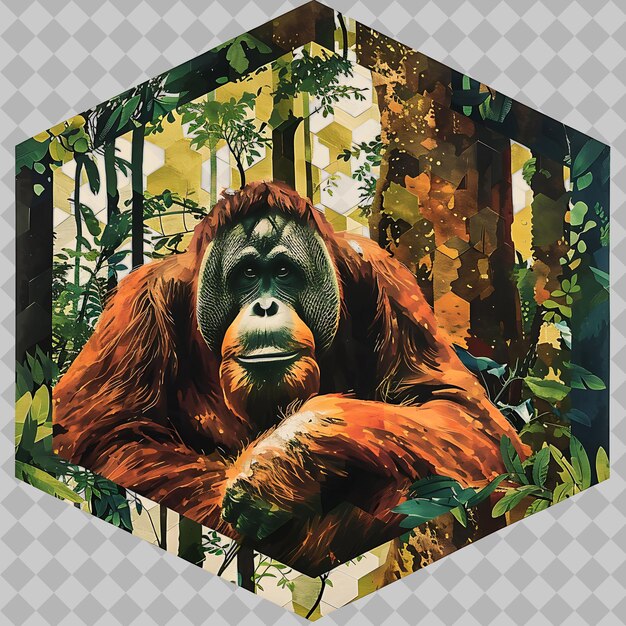 PSD a poster of a gorilla that has the word orangutan on it