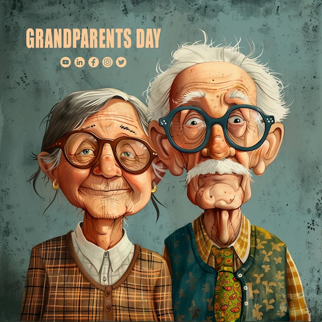 PSD a poster for grand grandparents day with a picture of grandparents day