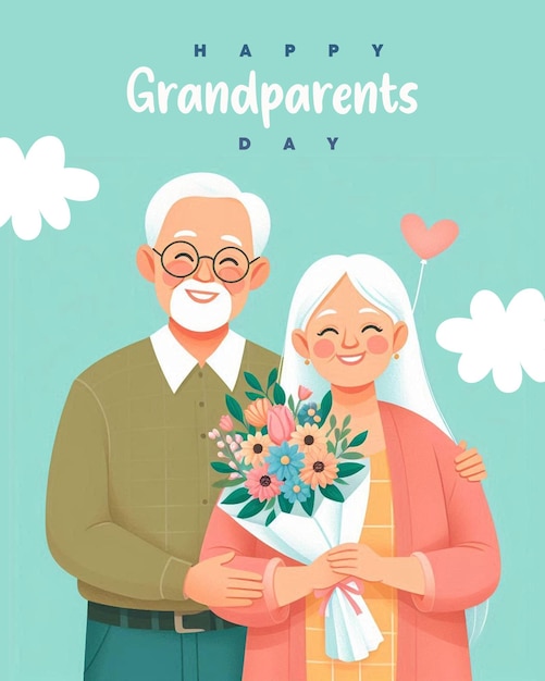 a poster for grandparents day with a picture of grandparents day