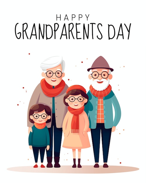 A poster of a grandparents illustration for grandparents day concept