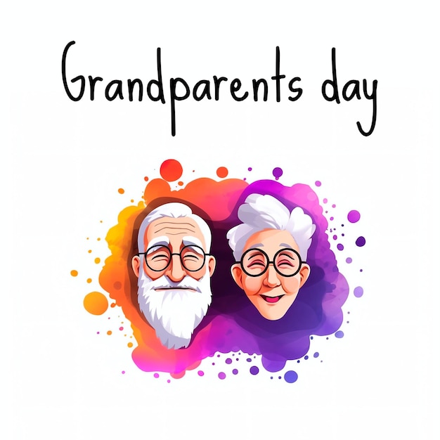 PSD a poster of a grandparents illustration for grandparents day concept