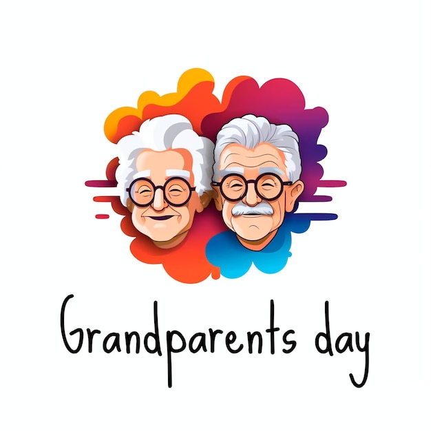 PSD a poster of a grandparents illustration for grandparents day concept