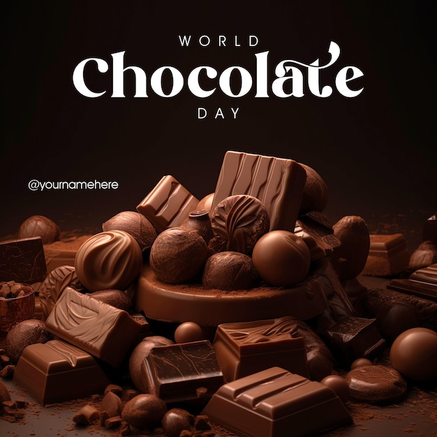 a poster greeting world chocolate day