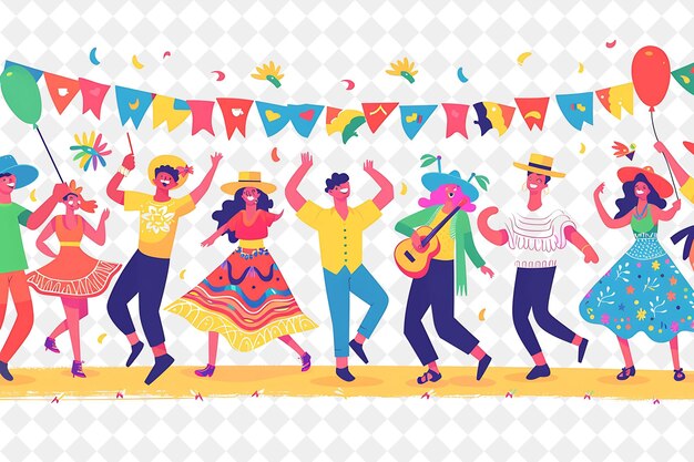 PSD a poster of a group of people dancing with a banner that says quot happy birthday quot