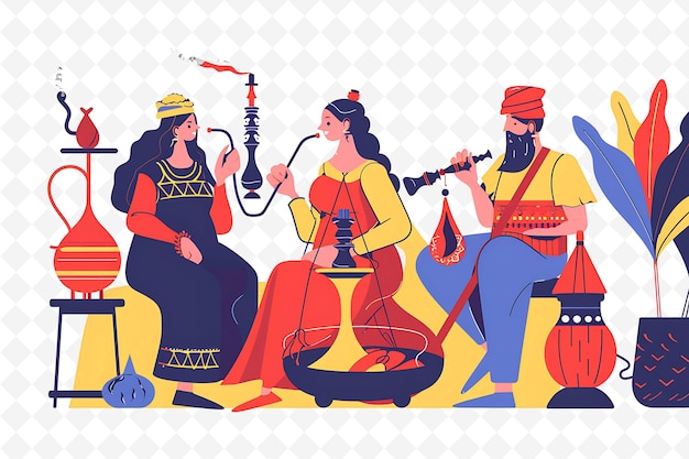 a poster of a group of people playing instruments