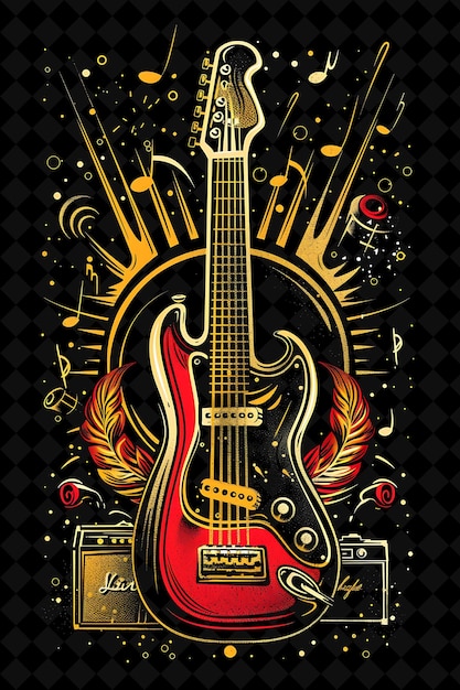 PSD a poster for a guitar called guitar by person