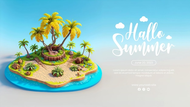 A poster for half summer with palm trees on it