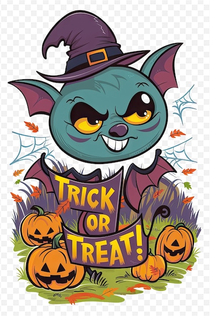 PSD a poster for halloween with a scare or treat for halloween