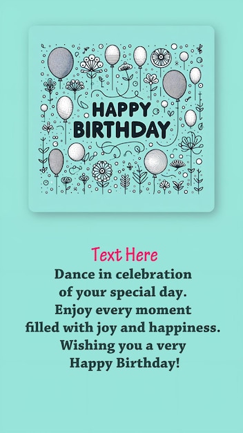 a poster for happy birthday with a quote from birthday party