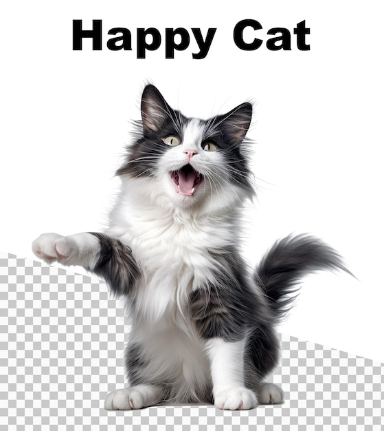 A poster for a happy cat that says happy cat.