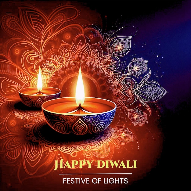 a poster for happy festival with a candle in the middle