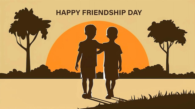 A poster for happy friendship day with two friends