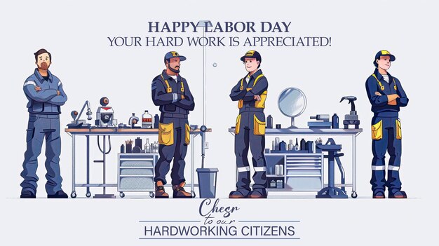 PSD poster for a happy labor day that is important for working hard work