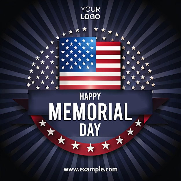 PSD a poster for happy memorial day