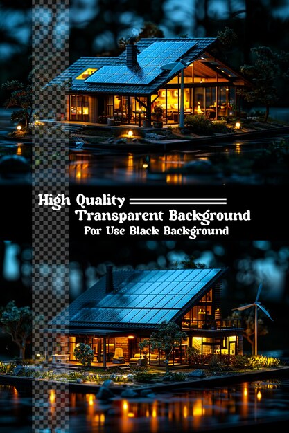 PSD a poster for high quality house with a blue roof