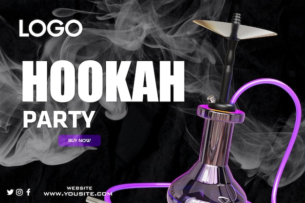 A poster for a hookah party with the words " nookah party " on it.