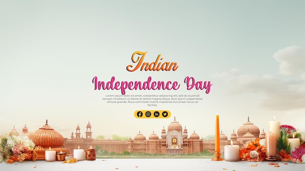 a poster for the independence day celebration with candles and candles