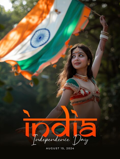 PSD a poster for india with independence day india