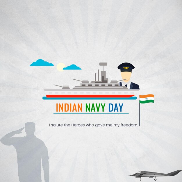 PSD a poster for indian navy with a man in a military uniform