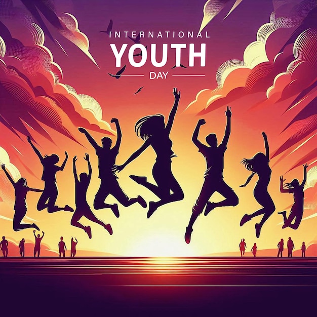 PSD a poster for international youth with the words international youth day