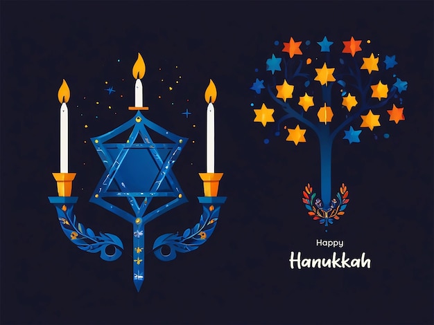 PSD a poster for jewish holiday with candles and a star that saysjewish jewish holidayon it