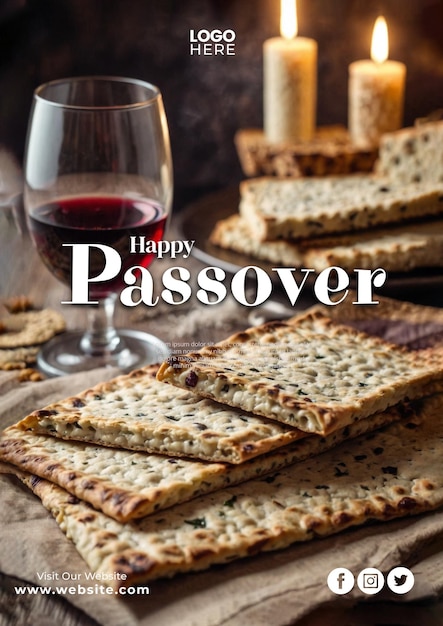 a poster for jewish jewish crackers with a glass of wine happy passover