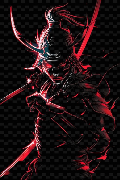 a poster of a knight with a sword and red light