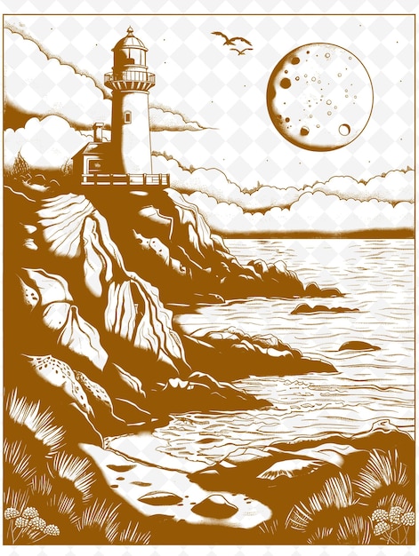 a poster for the lighthouse by the sea