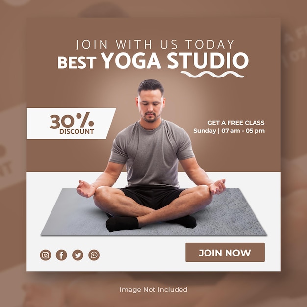 PSD a poster for a man doing yoga with the words quot welcome to you quot